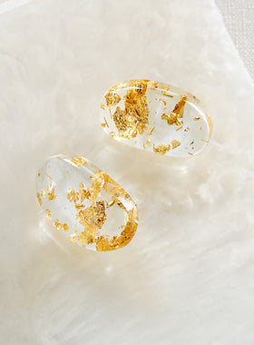 Brazilian Golden Resin Earrings