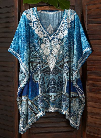 Blue Mandala Caftan Blouse