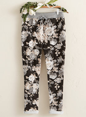 Favorite Fit Gray Floral Pants FINAL SALE (No Returns)