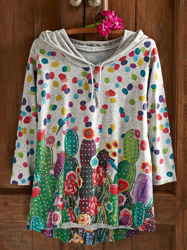 Cactus Party Hoodie Top FINAL SALE (No Returns)