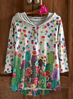 Cactus Party Hoodie Top FINAL SALE (No Returns)