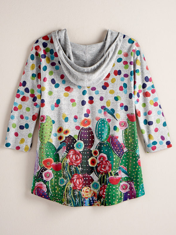 Cactus Party Hoodie Top FINAL SALE (No Returns)