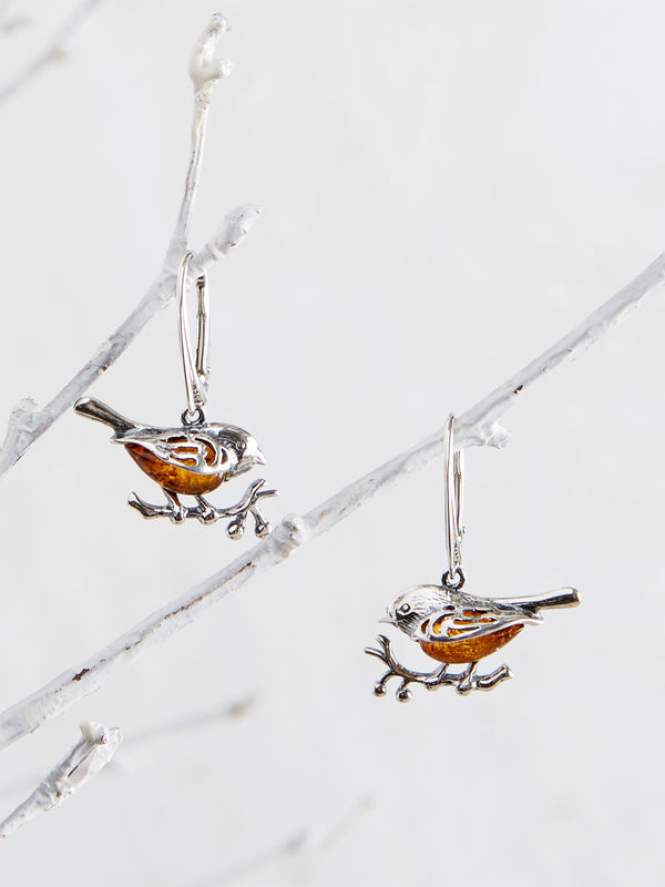 Amber Songbird Earrings