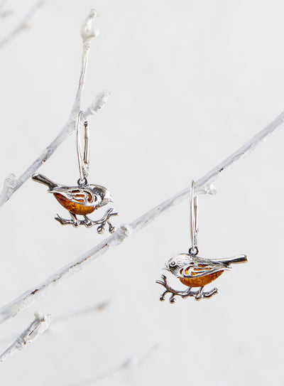 Amber Songbird Earrings