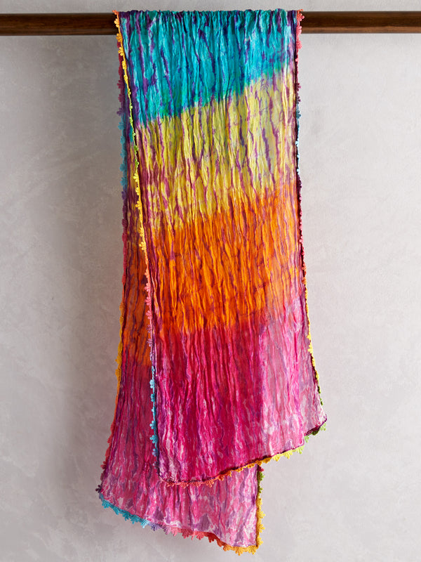 Bandhini Sunset Silk Scarf