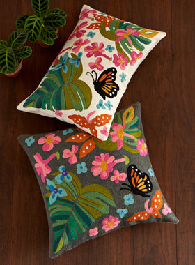 Tropical Butterfly Throw Pillows