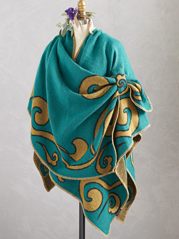 Hands-free Blanket Wrap - Teal and Gold FINAL SALE (No Returns)