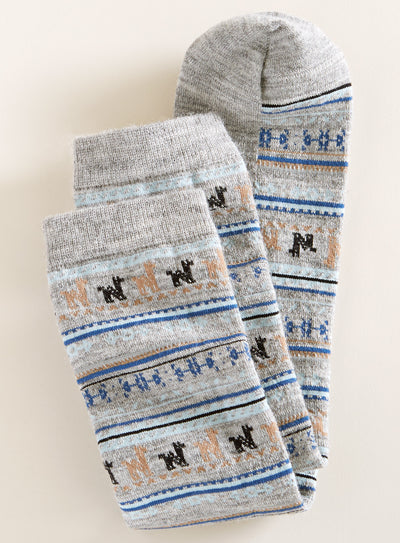 Midweight Alpaca Socks - Alpaca Motif