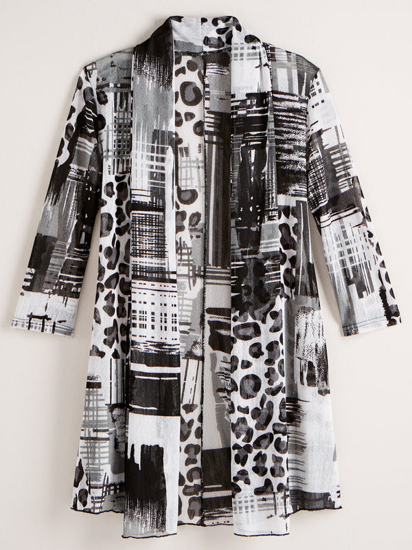 Wearever Black-and-White Leopard Cardigan FINAL SALE (No Returns)