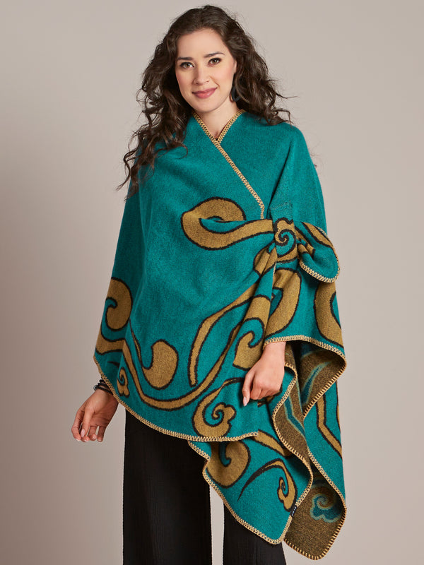 Hands-free Blanket Wrap - Teal and Gold FINAL SALE (No Returns)